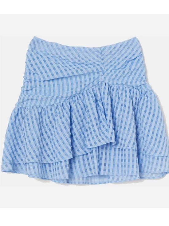 H&M Dresses & Skirts - H&M Light Blue Gingham Ruffle Mini Skirt